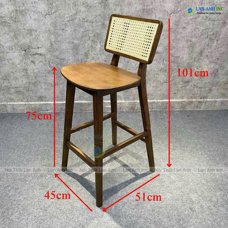 Top 10 Ghế Quầy Bar Có Tựa Lưng Thoải Mái Nhất 2025 ghe quay bar go ash tua may LAB4016 1