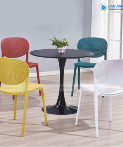 Bộ bàn ghế cafe văn phòng tròn tulip 4 ghế 3002 1 bàn 1545F