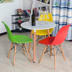 Bộ Bàn Ghế Cafe Tròn 3 Ghế Eames BBA12