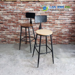 Ghế quầy bar gỗ chân sắt LASK04