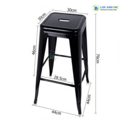 Kích thước ghế quầy bar, ghế đôn sắt tolix không tựa LAB07