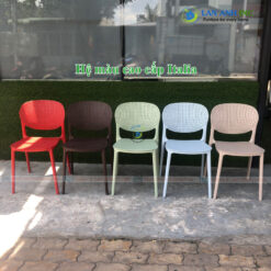 Ghế nhựa PP lưng lỗ màu pastel cao cấp có thể xếp chồng 3002