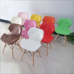 Ghế bàn ăn làm việc trang điểm eames cánh bướm bọc da chân gỗ LAG129
