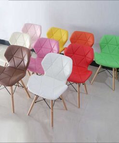 Ghế bàn ăn làm việc trang điểm eames cánh bướm bọc da chân gỗ LAG129