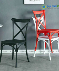 Ghế Nhựa Đúc Nguyên khối xếp chồng Chữ X 3041