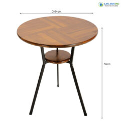 Bàn cafe tròn ngoài trời gỗ chân sắt cao Fansipan Moon 03