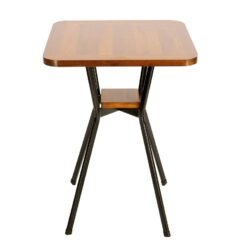 Bàn cafe gỗ vuông ngoài trời chân sắt cao Fansipan Moon 02