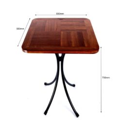 Bàn cafe gỗ vuông ngoài trời chân sắt Fansipan Kite 01