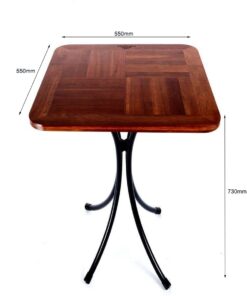 Bàn cafe gỗ vuông ngoài trời chân sắt Fansipan Kite 01