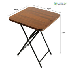 Bàn Cafe Gỗ Vuông Xếp Gọn Chân Sắt Cao Fansipan Patio 02