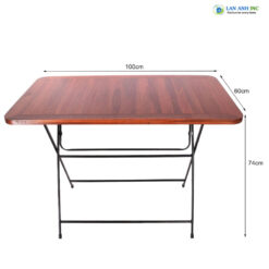 Bàn cafe ngoài trời dài gấp gọn mặt gỗ chân sắt Fansipan Patio 04
