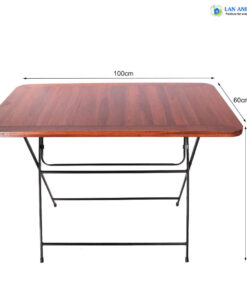Bàn cafe ngoài trời dài gấp gọn mặt gỗ chân sắt Fansipan Patio 04