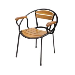 Ghế Cafe Có Tay Nan Gỗ Chân Sắt Fansipan Moon Mini