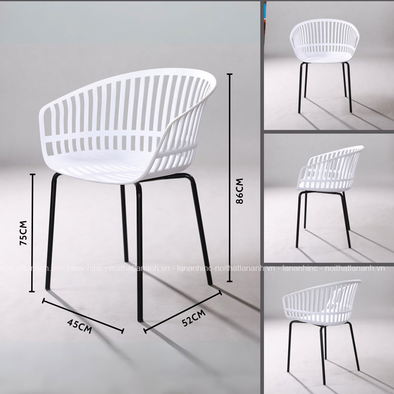 Kích thước ghế nhựa chân sắt LAE3032 Kích thước ghế nhựa chân sắt LAE3032