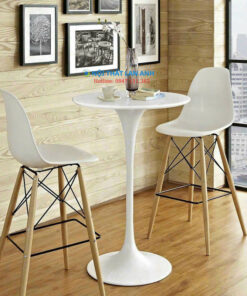 Bàn Bar Tulip Chân Sắt Mặt Gỗ