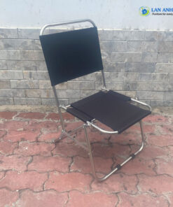 Ghế xếp inox mini cafe vải bố lưng thấp
