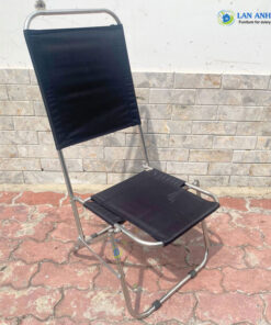 Ghế xếp inox mini cafe vải bố lưng cao