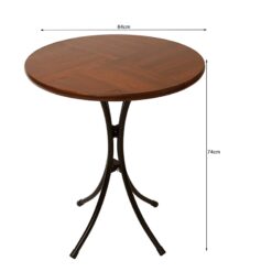 Bàn cafe tròn gỗ chân sắt cao sơn tĩnh điện Fansipan Moon 01