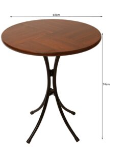 Bàn cafe tròn gỗ chân sắt cao sơn tĩnh điện Fansipan Moon 01