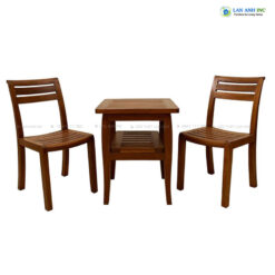 Bộ bàn cafe gỗ 2 ghế mini đẹp BBCF08