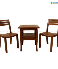 Bộ bàn cafe gỗ 2 ghế mini đẹp BBCF08