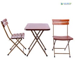 Bộ bàn ghế xếp cafe ngoài trời mini 1 bàn 2 ghế BBCF14