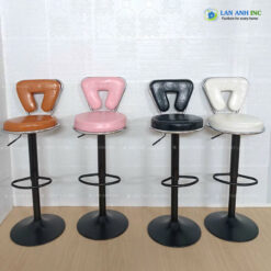 Ghế quầy Bar tựa tam giác bọc da mâm xoay LAB402