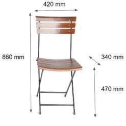 Ghế Xếp Cafe Cao Nan Gỗ Cong Chân Sắt Sơn Tĩnh Điện Patio 02