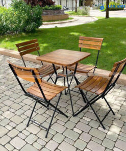 Bộ bàn ghế cafe ngoài trời 4 ghế gấp gọn đẹp BBCF24