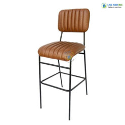 Ghế bar chân sắt mặt da múi LA4002