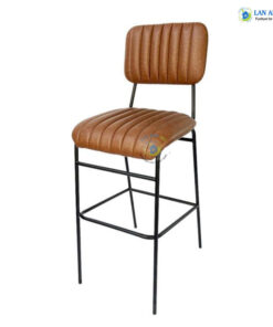Ghế bar chân sắt mặt da múi LA4002