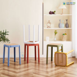 Ghế đôn nhựa đúc mặt vuông giá rẻ LAD3031