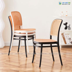 Ghế Nhựa Đúc Nguyên Khối Xếp Chồng Mặt Giả Mây 3042