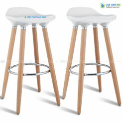 Ghế bar nhựa chân gỗ cao cấp LADP25