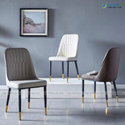 Ghế ăn bọc da chân sắt Monet LA28B2