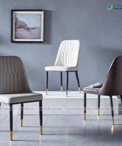 Ghế ăn bọc da chân sắt Monet LA28B2
