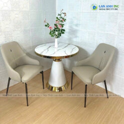 Ghế ăn bọc da chân sắt Liam