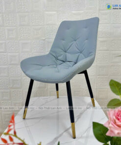 Ghế ăn bọc da chân sắt Poly LA59