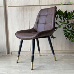 Ghế ăn bọc da chân sắt Loft caro LA28A1