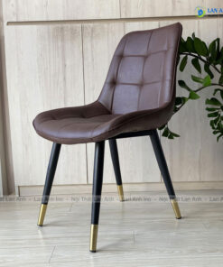 Ghế ăn bọc da chân sắt Loft caro LA28A1