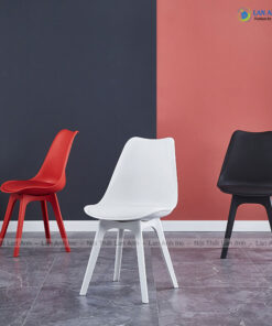 Ghế nhựa eames tựa lưng cao mặt nệm chân nhựa LA3003E