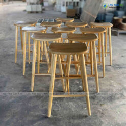 Ghế quầy bar gỗ không tựa decor LAB4013