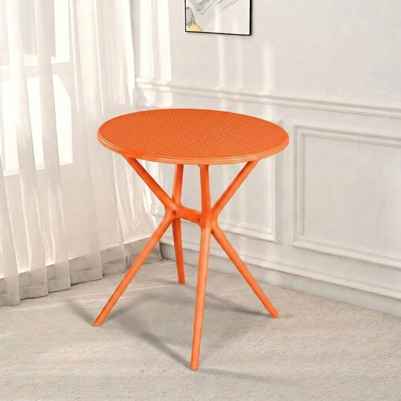 Bàn nhựa tròn ngoài trời 3025 màu cam