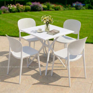 Bộ Bàn Ghế Cafe Nhựa Ngoài Trời Đẹp BBCF38