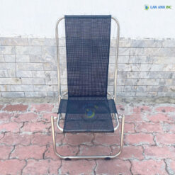 Ghế Xếp Inox Cafe Khung To Lưới Lò Xo Lưng Cao