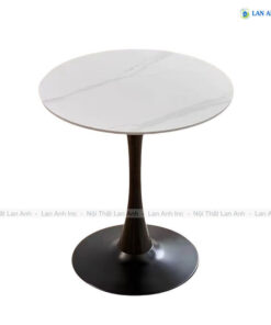 Bàn Cafe Tròn Chân Sắt Mặt Gỗ Giả Đá BDP251