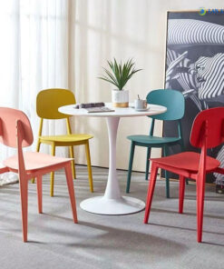 Bộ Bàn Ghế Cafe Tròn 4 Ghế Nhựa Đúc BBCF45