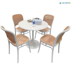 Bộ Bàn Cafe, Bàn Ăn Nhỏ Tròn 4 Ghế 3042 1 Bàn 1545F