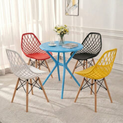 Bộ Bàn Ghế Cafe Nhựa Tròn 4 Ghế 3012B 1 Bàn 3025