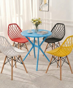 Bộ Bàn Ghế Cafe Nhựa Tròn 4 Ghế 3012B 1 Bàn 3025